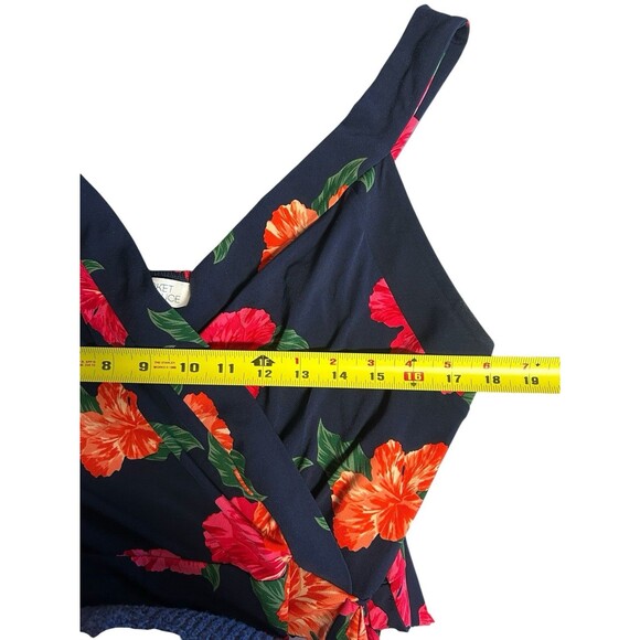 Market Spruce Faux Wrap Maxi Dress Size 1X Multi-Color Floral Vacation Beachy - Picture 7 of 10